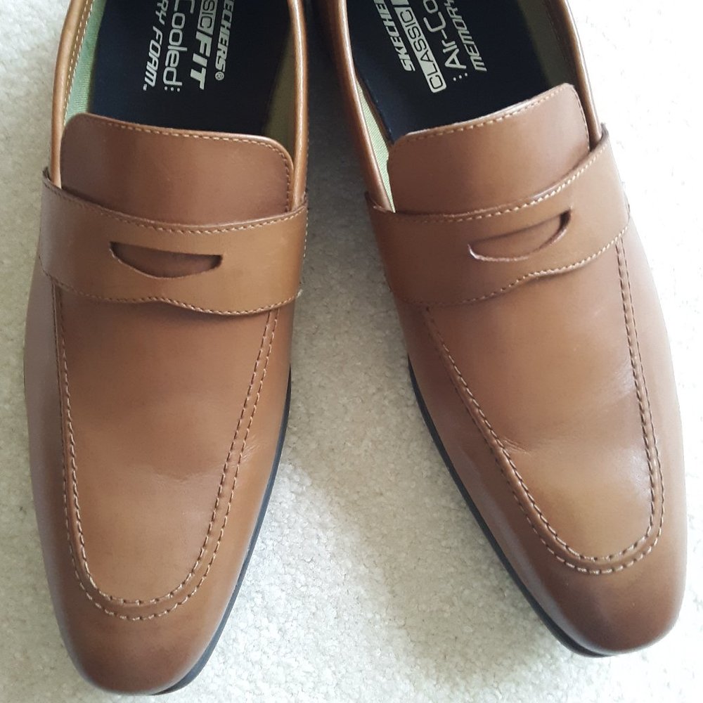 SKECHERS Trentmore Corinth Mens Brown Loafer & Slip Ons Penny Shoes, Size 13